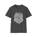 Surreal Chess Club Shirt, Chessboard to City Illusion Art Tee, Chess Player Gift, Chess Tee, Chess Lover Gift