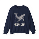 Surreal Bird Sweatshirt, Starling Whale Illusion Art Crewneck, Bird Lover Gift, Birdwatching Tee