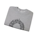 Surreal Christmas Sweatshirt, Wreath Village Illusion Art Crewneck, Christmas Gift, Winter Holiday Sweater