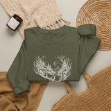 Surreal Christmas Sweatshirt, Reindeer Forest Antlers Illusion Art Crewneck, Christmas Gift, Winter Holiday Sweater