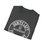 Debits Left, Coffee Right Shirt, Funny Accountant Shirt, Accountant Gift, CPA Tee, Tax Season Gift