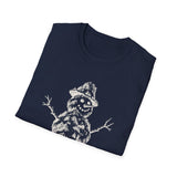 Surreal Christmas Shirt, Snowman Mountain Illusion Art Tee, Christmas Gift, Winter Holiday Tee