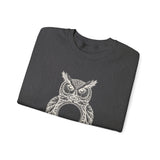 Surreal Bird Sweatshirt, Pocket Watch Owl Illusion Art Crewneck, Bird Lover Gift, Birdwatching Tee