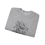 Surreal Engineer Sweatshirt, Blooming Gears Illusion Art Crewneck, Engineer Gift, Mechanic Tee, Vintage Engraving Tee