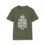 Rig Check Before Coffee Shirt, Funny EMT Shirt, EMT Gift, Paramedic Tee, First Responder Gift