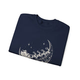 Surreal Christmas Sweatshirt, Sleigh Across the Moon Illusion Art Crewneck, Christmas Gift, Winter Holiday Sweater