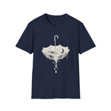 Surreal Celestial Shirt, Umbrella Full of Stars Illusion Art Tee, Moon Phase Tee, Mystical Witchy Gift