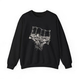 Surreal Travel Sweatshirt, Map Ocean Waves Illusion Art Crewneck, Adventure Gift, Wanderlust Tee
