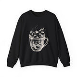 Surreal Christmas Sweatshirt, Hot Cocoa Hills Illusion Art Crewneck, Christmas Gift, Winter Holiday Sweater