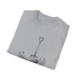 Surreal Garden Shirt, Shovel Night Sky Illusion Art Tee, Gardener Gift, Botanical Plant Tee