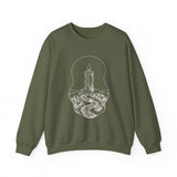 Surreal Bookish Sweatshirt, Candle River Illusion Art Crewneck, Book Lover Gift, Reader Tee, Dark Academia Shirt