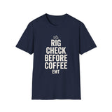 Rig Check Before Coffee Shirt, Funny EMT Shirt, EMT Gift, Paramedic Tee, First Responder Gift