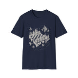 Surreal Chess Shirt, Chessboard in the Clouds Illusion Art Tee, Chess Player Gift, Board Game Tee