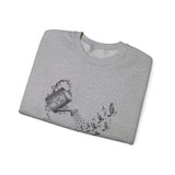 Surreal Garden Sweatshirt, Watering Can Birds Illusion Art Crewneck, Gardener Gift, Botanical Plant Tee