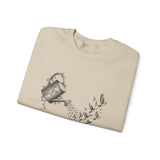 Surreal Garden Sweatshirt, Watering Can Birds Illusion Art Crewneck, Gardener Gift, Botanical Plant Tee