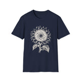 Surreal Garden Shirt, Sunflower Galaxy Illusion Art Tee, Gardener Gift, Botanical Plant Tee