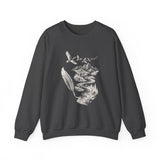 Surreal Bird Sweatshirt, Feather Quill River Illusion Art Crewneck, Bird Lover Gift, Birdwatching Tee