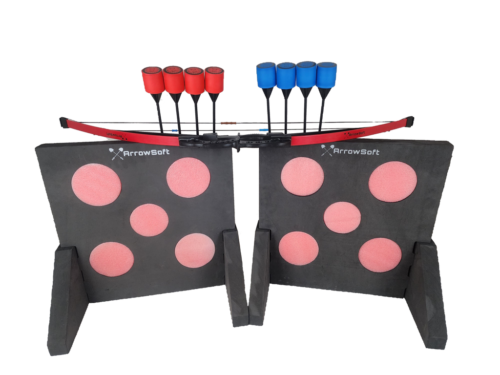 Target Red Set Dual Target Archery Set for Adults – Safe Game Kit with Bows & Foam ...